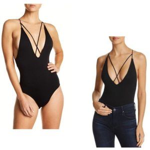 Sam Edelman Black Plunge Bodysuit